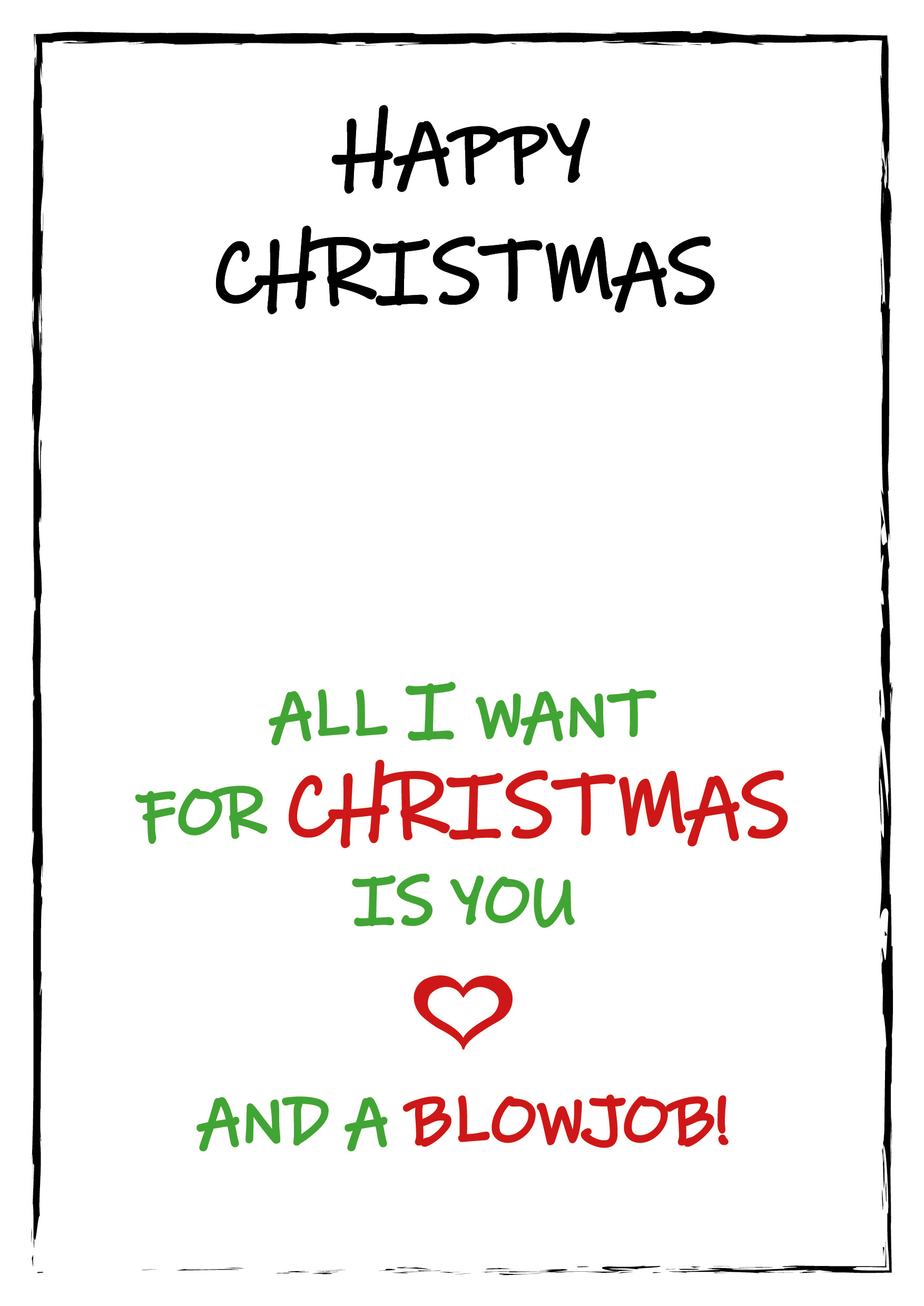 All I Want For Christmas Blowjob Personalised Christmas Card