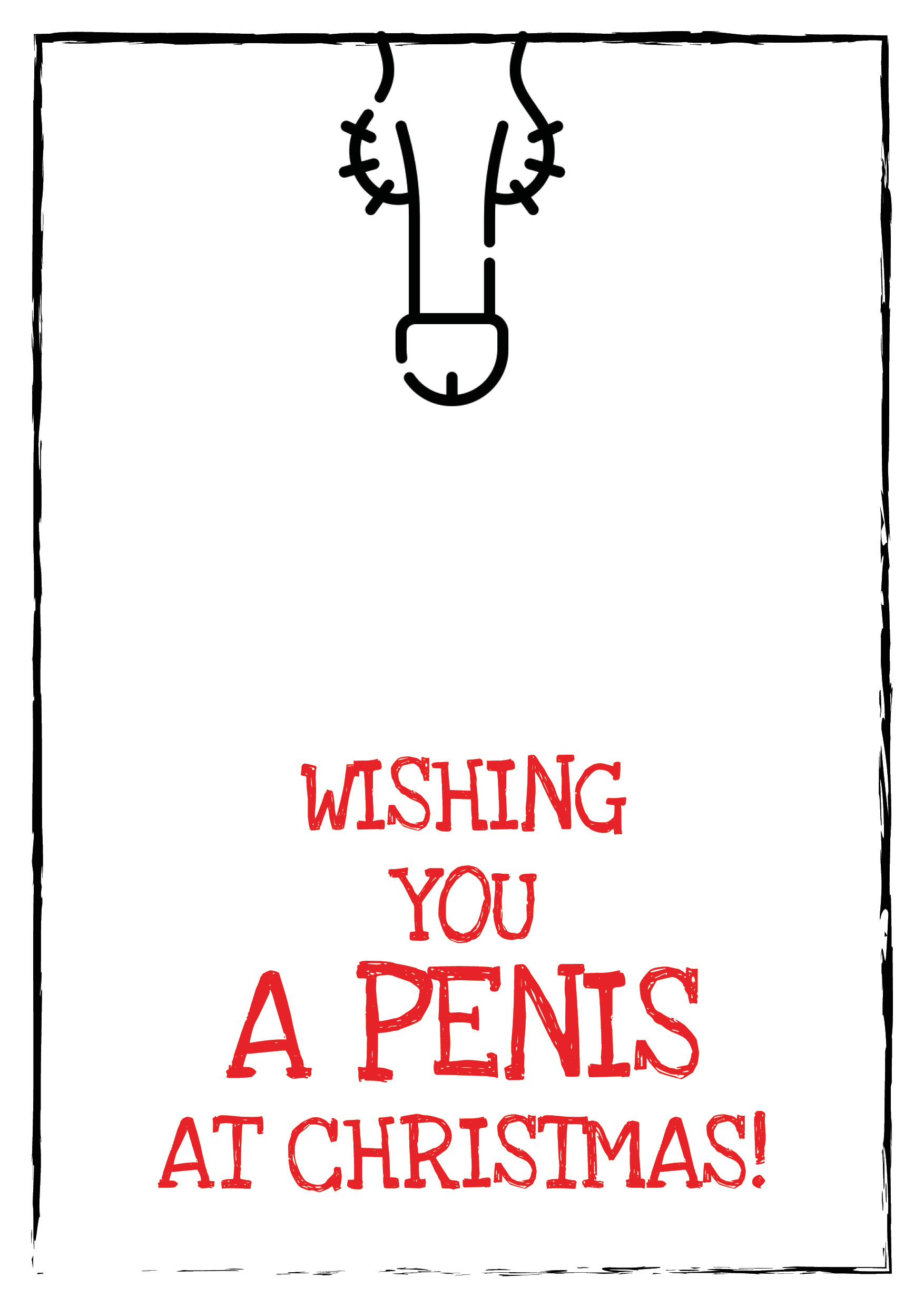 Wishing You A Penis Personalised Christmas Card