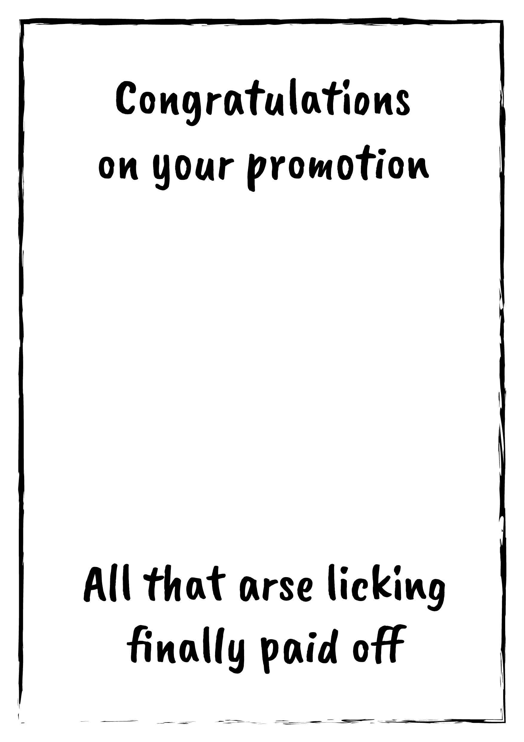 Arse Licker Personalised Promotion Card