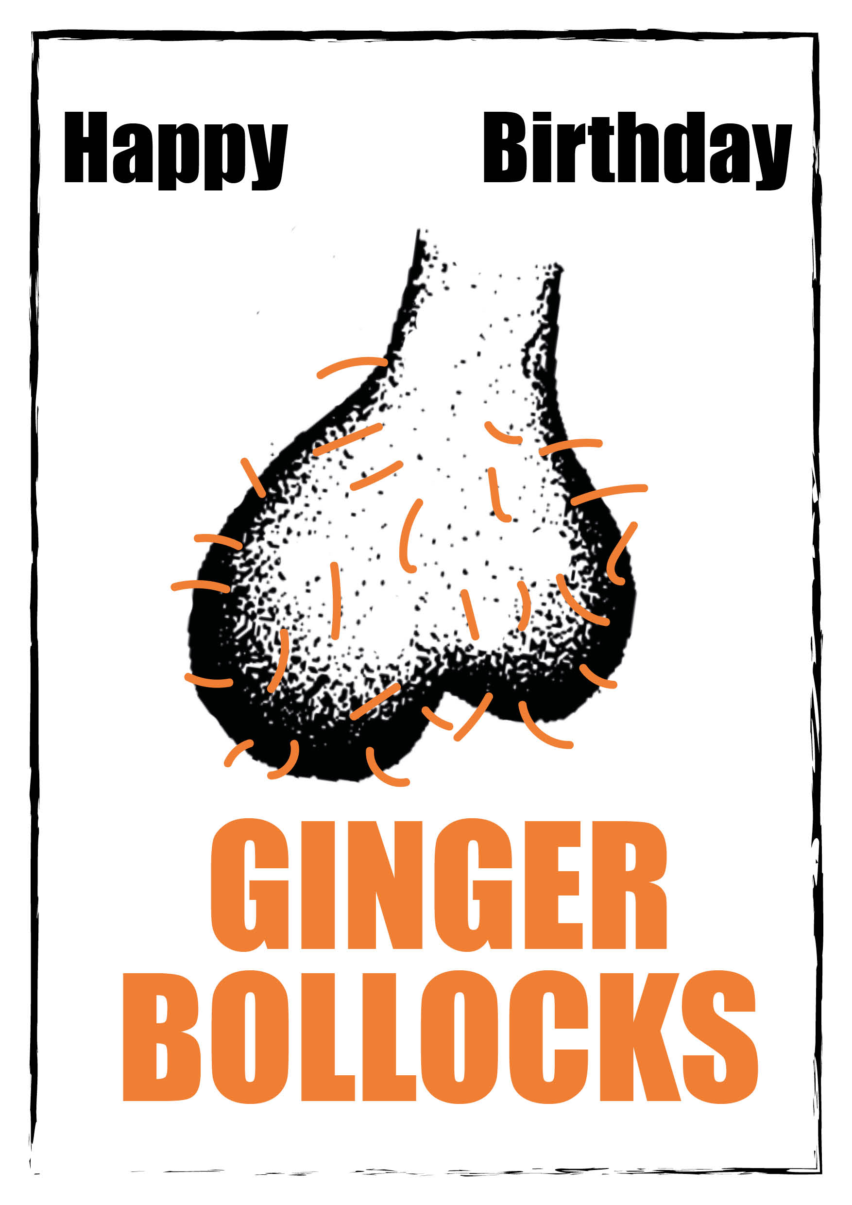 Ginger Bollocks Personalised Birthday Card
