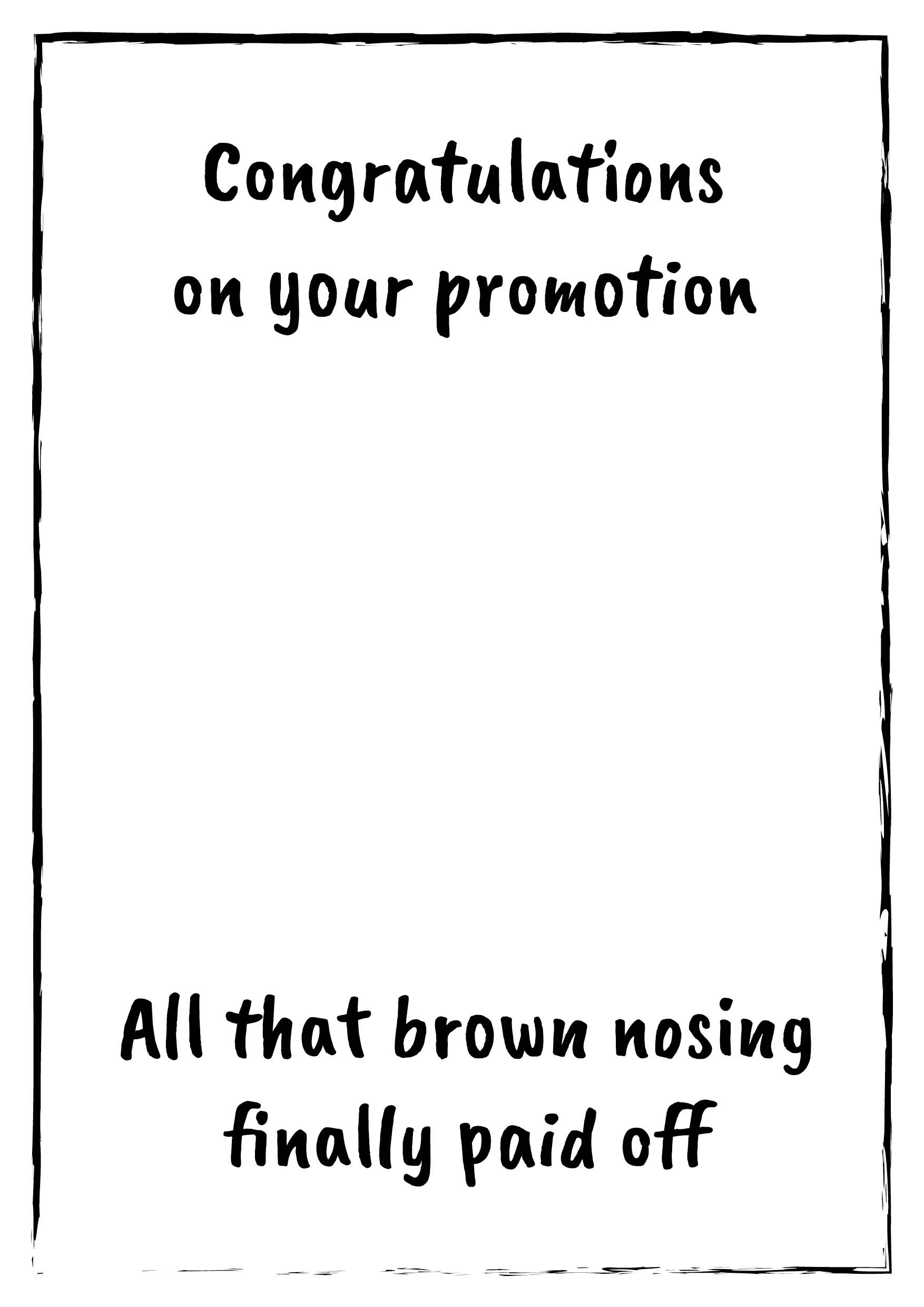 Brown Nosing Personalised Promotion Card