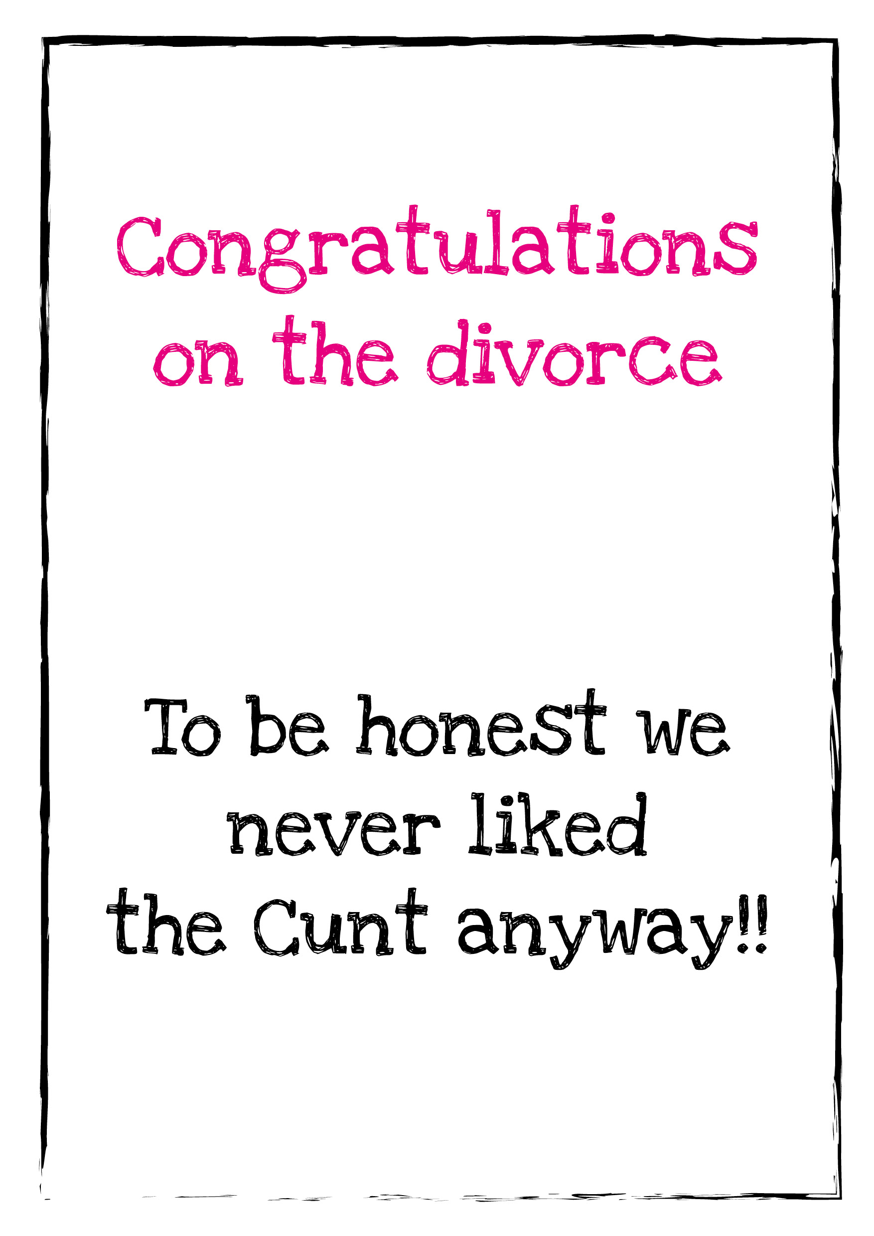 Never Liked Him Anyway Personalised Divorce Card