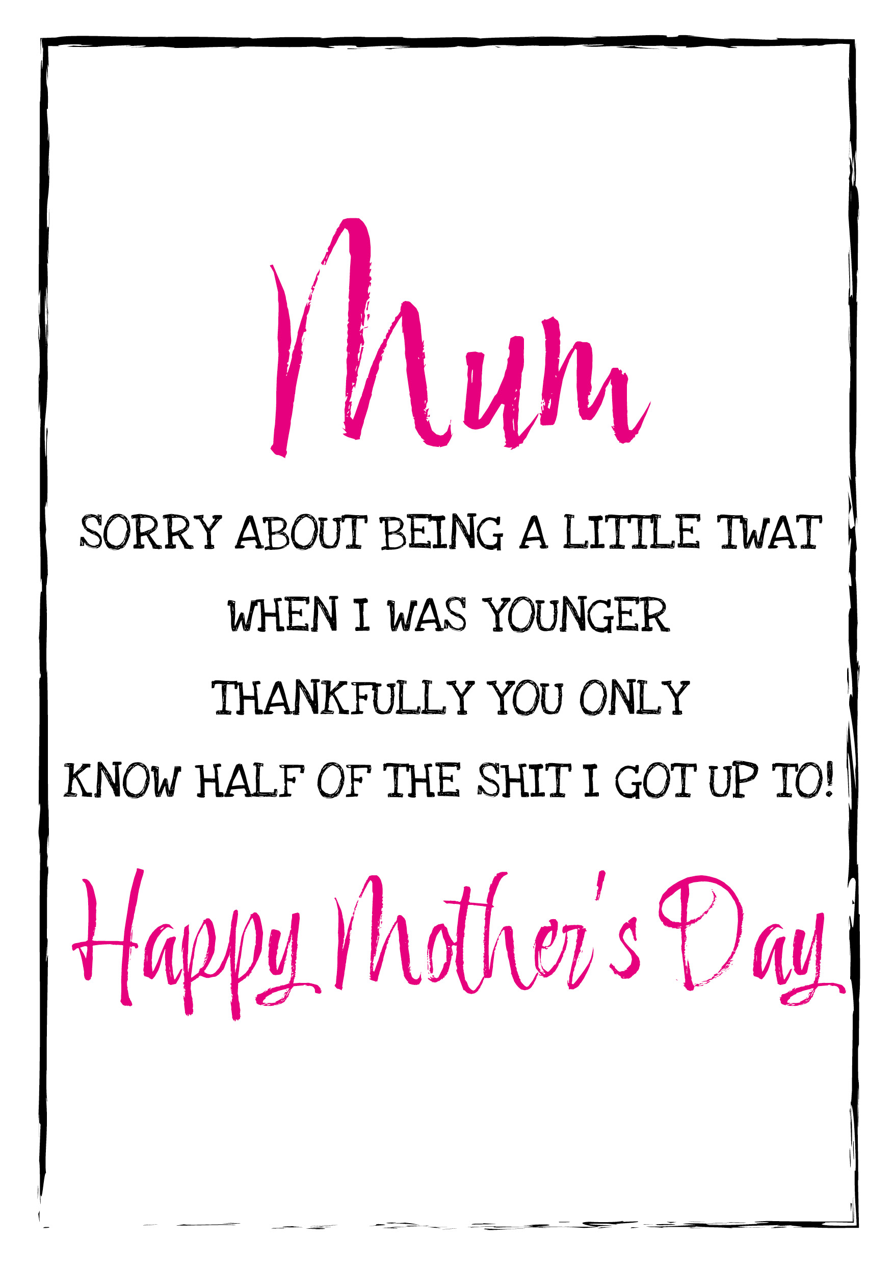 Mother's Day Little Twat Card