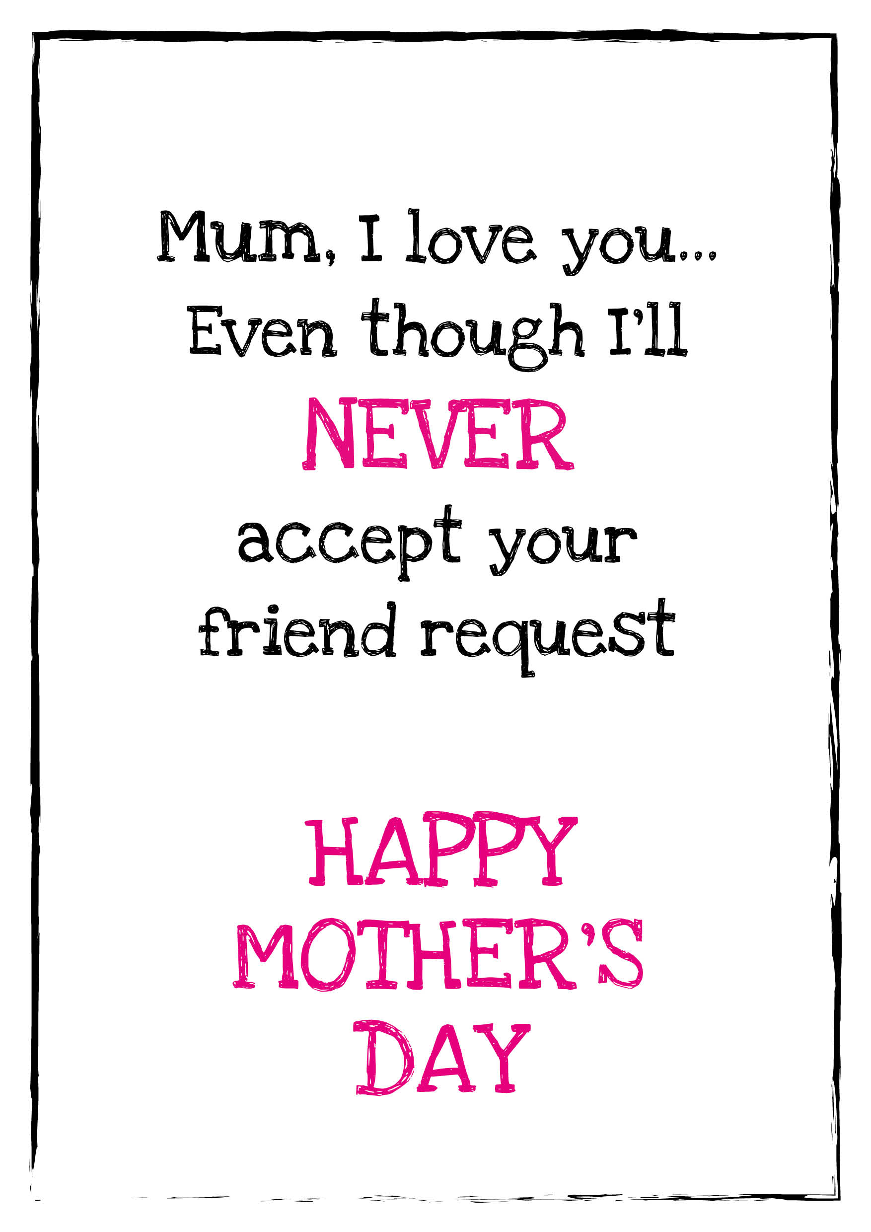 Mother's Day Friend Request Card