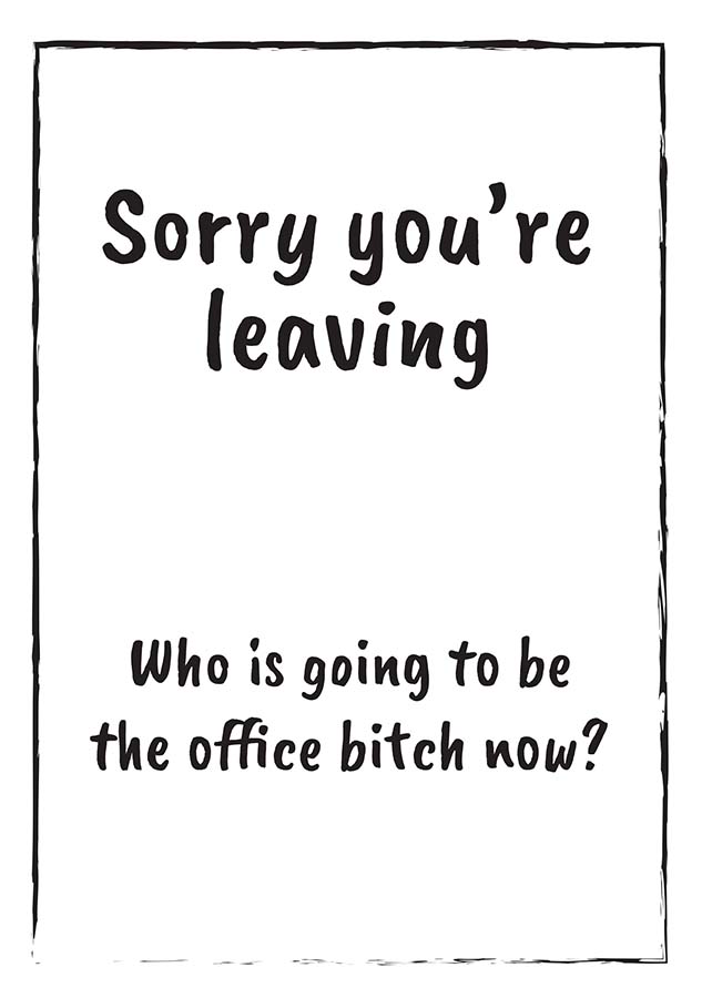 Office Bitch Personalised Leaving Card - Available in 7 Colours