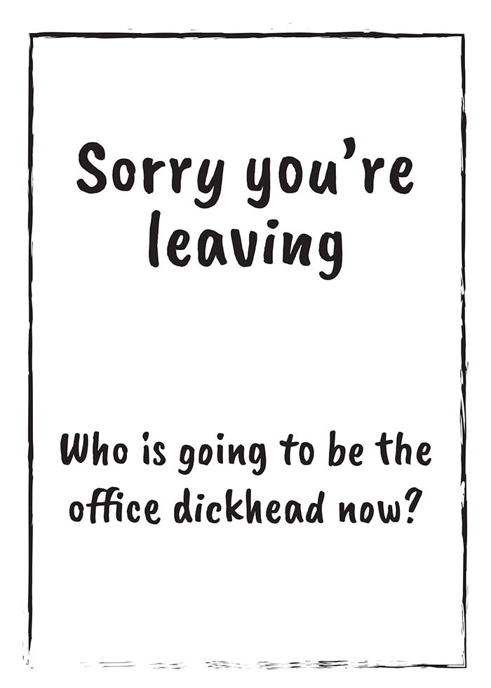 Office Dickhead Personalised Leaving Card - Available in 7 Colours