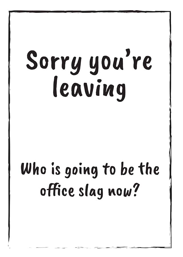 Office Slag Personalised Leaving Card - Available in 7 Colours