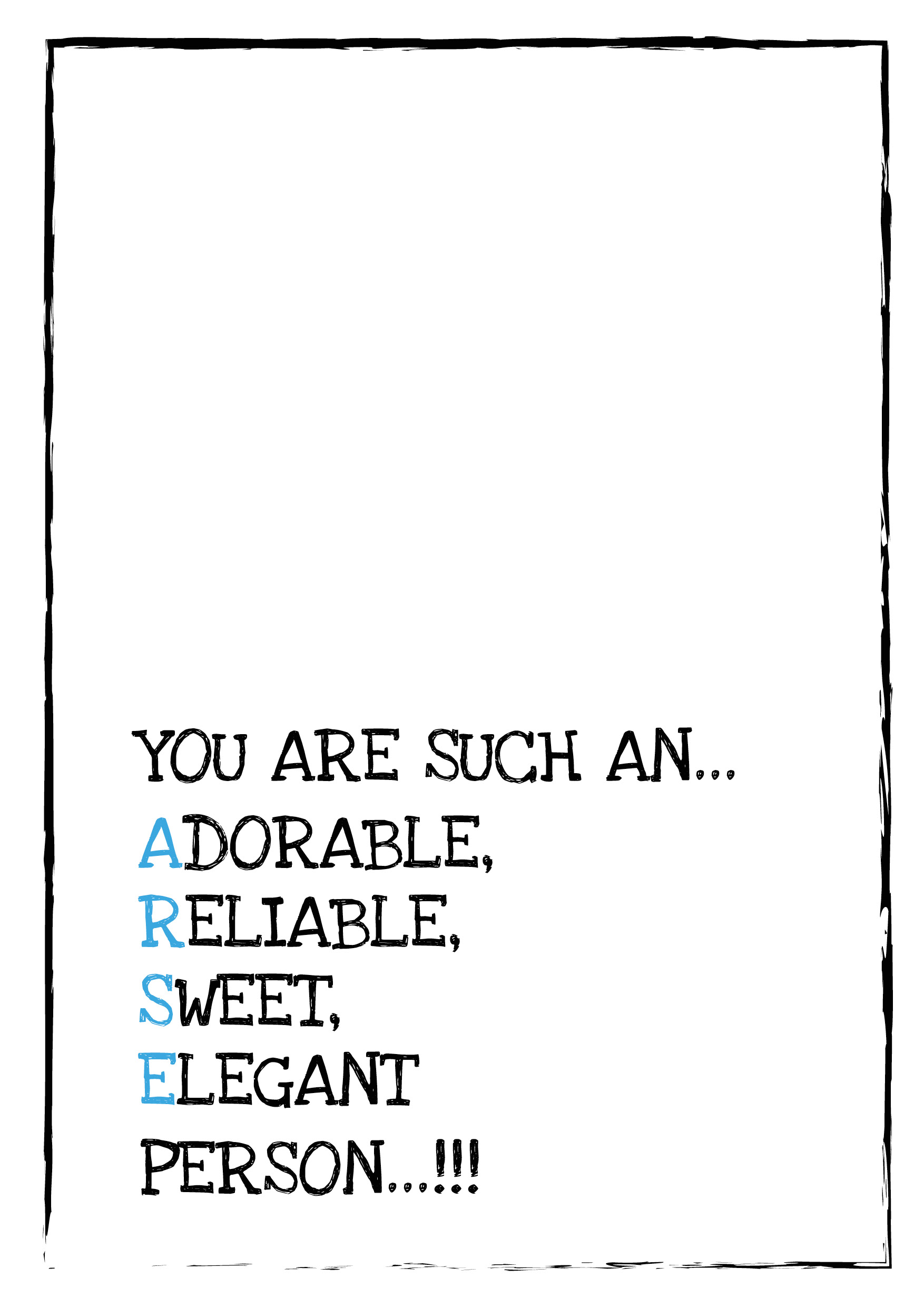 Describe You ARSE Personalised Birthday Card - Blue