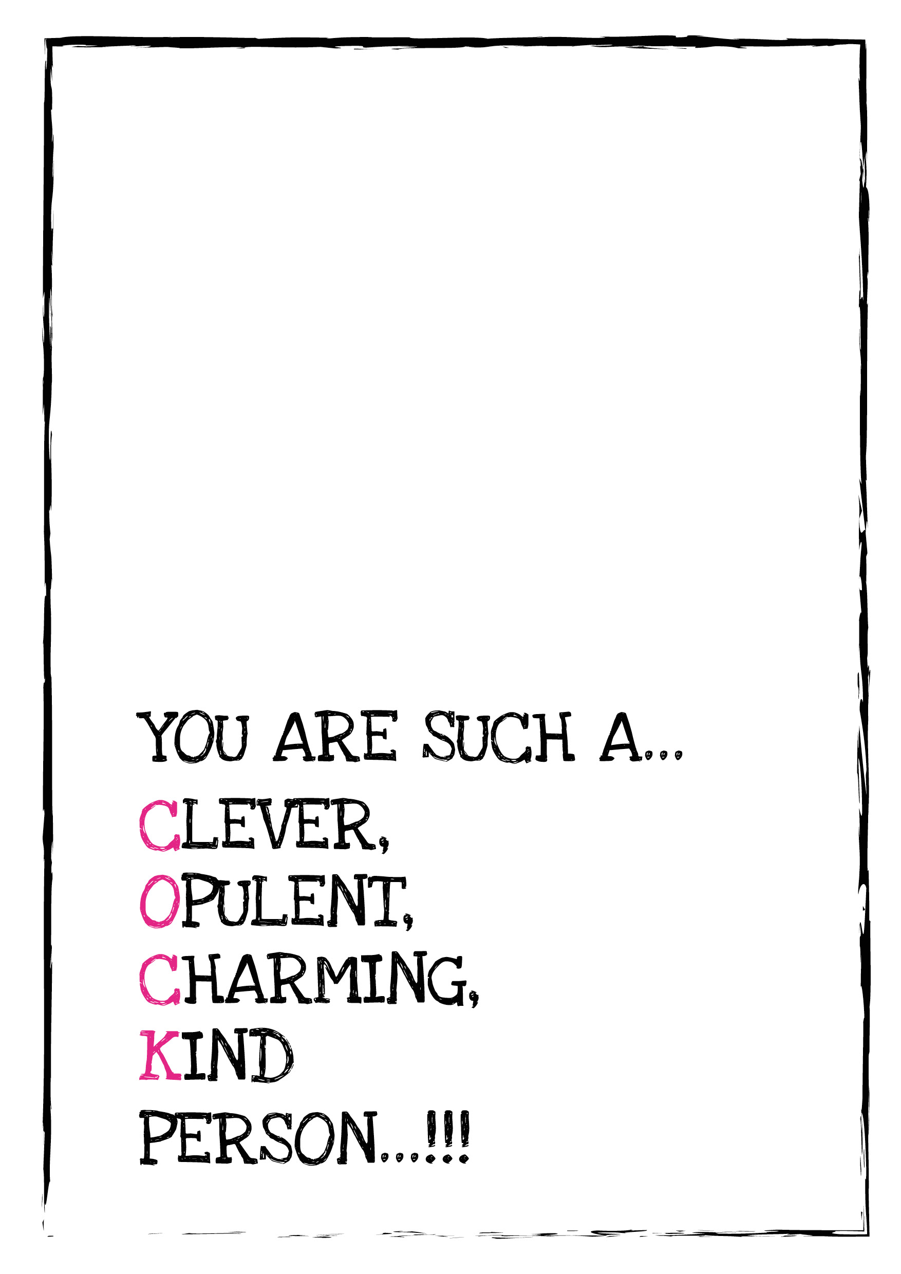 Describe You COCK Personalised Birthday Card - Pink