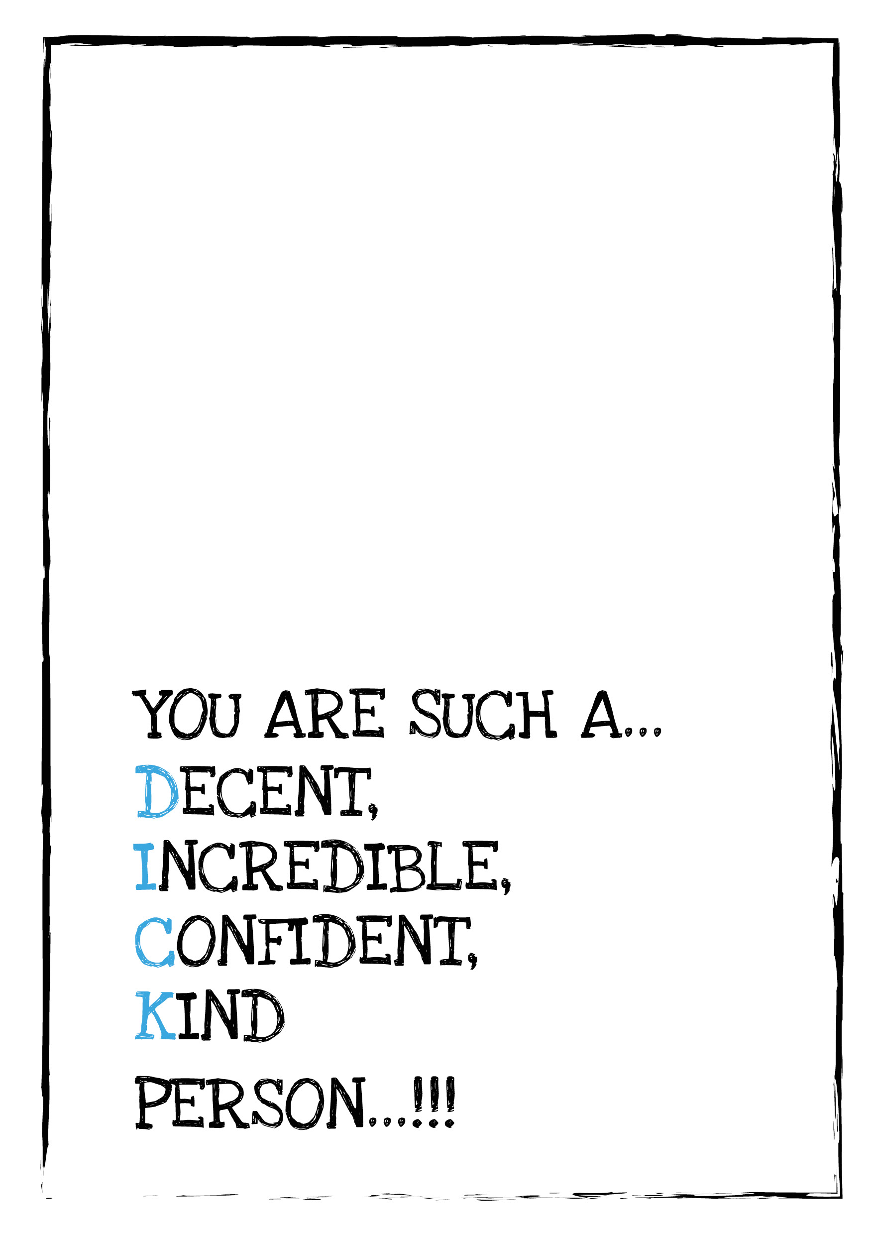 Describe You DICK Personalised Birthday Card - Blue