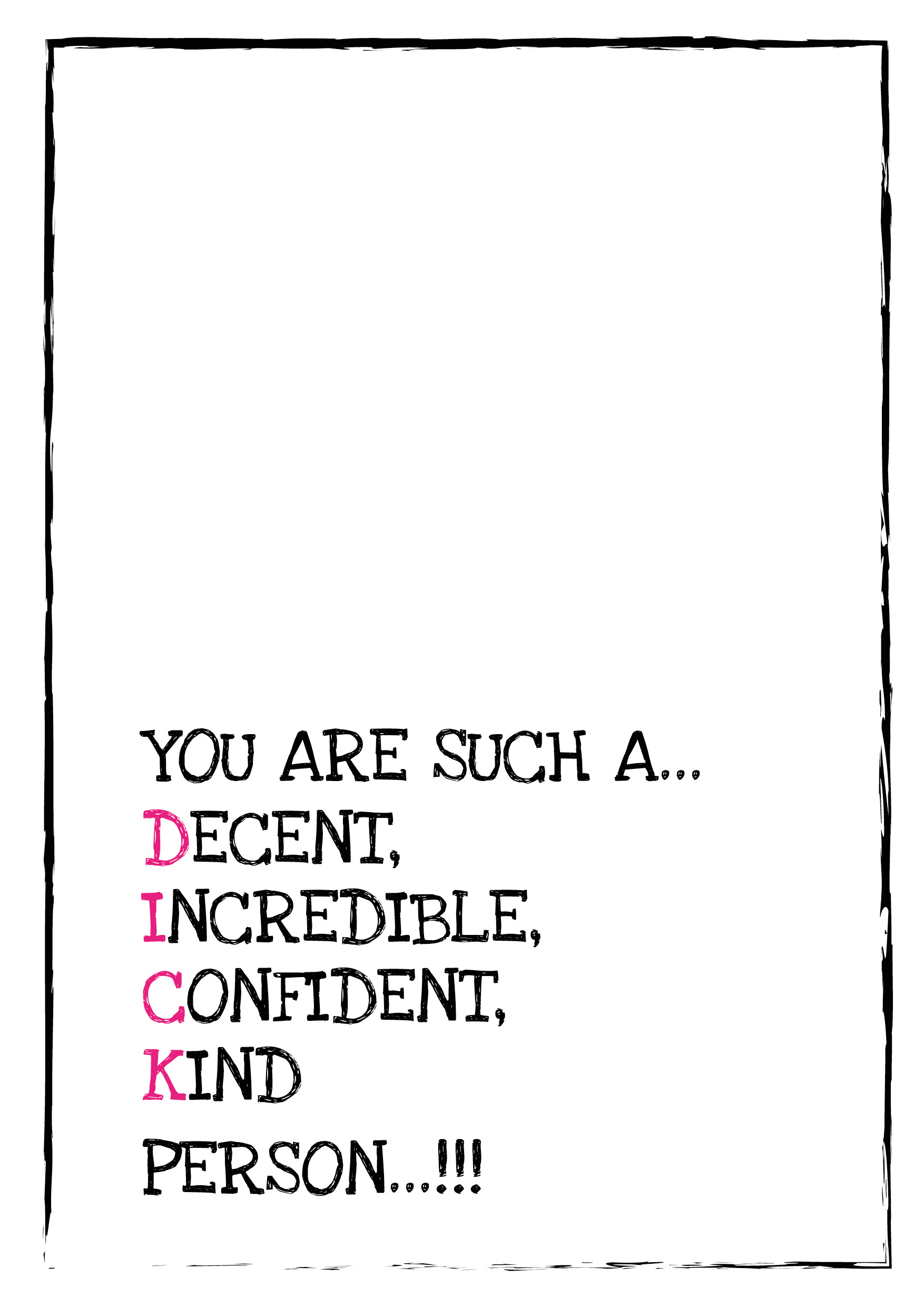 Describe You DICK Personalised Birthday Card - Pink