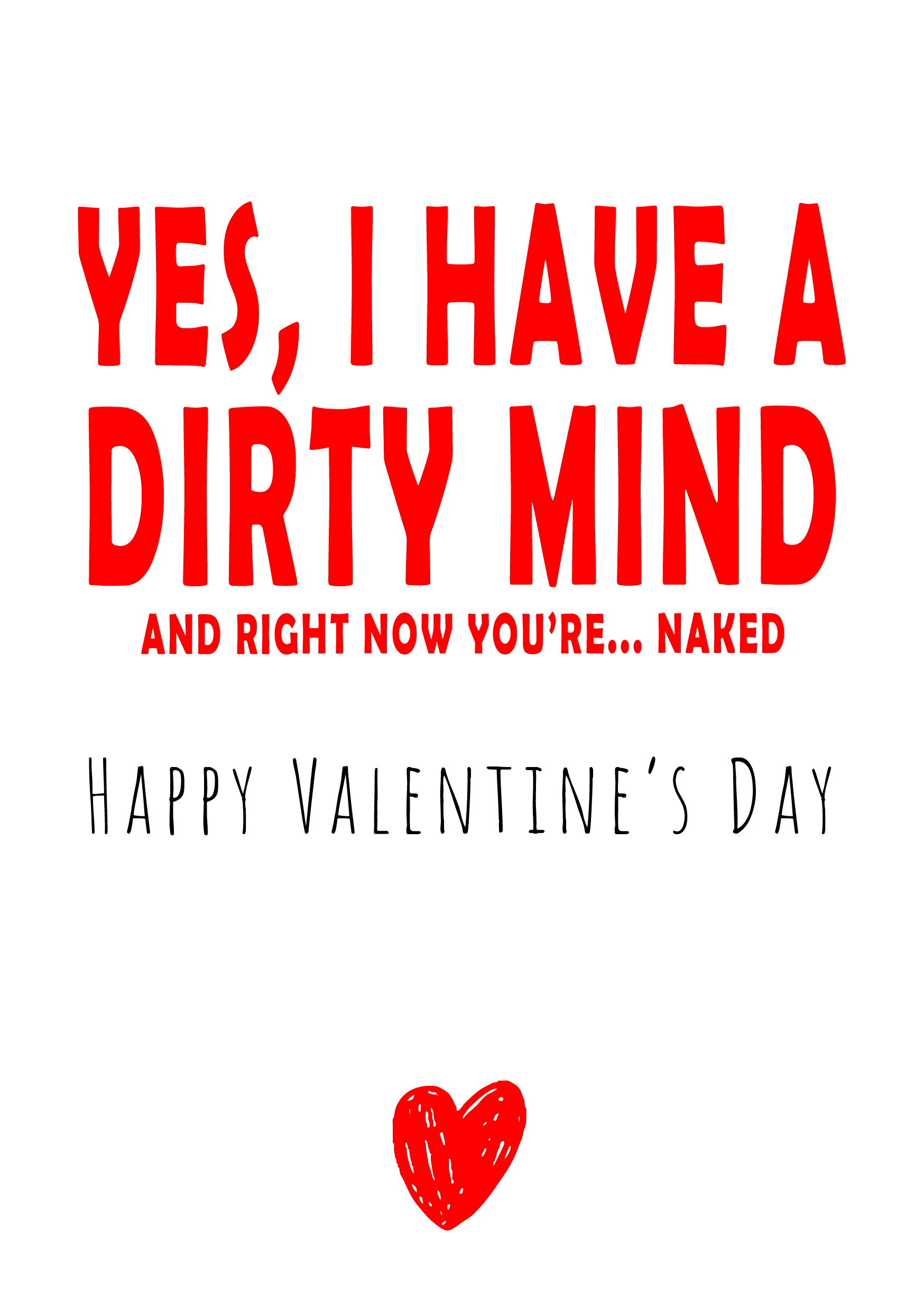 Dirty Mind Naked Valentine's Card