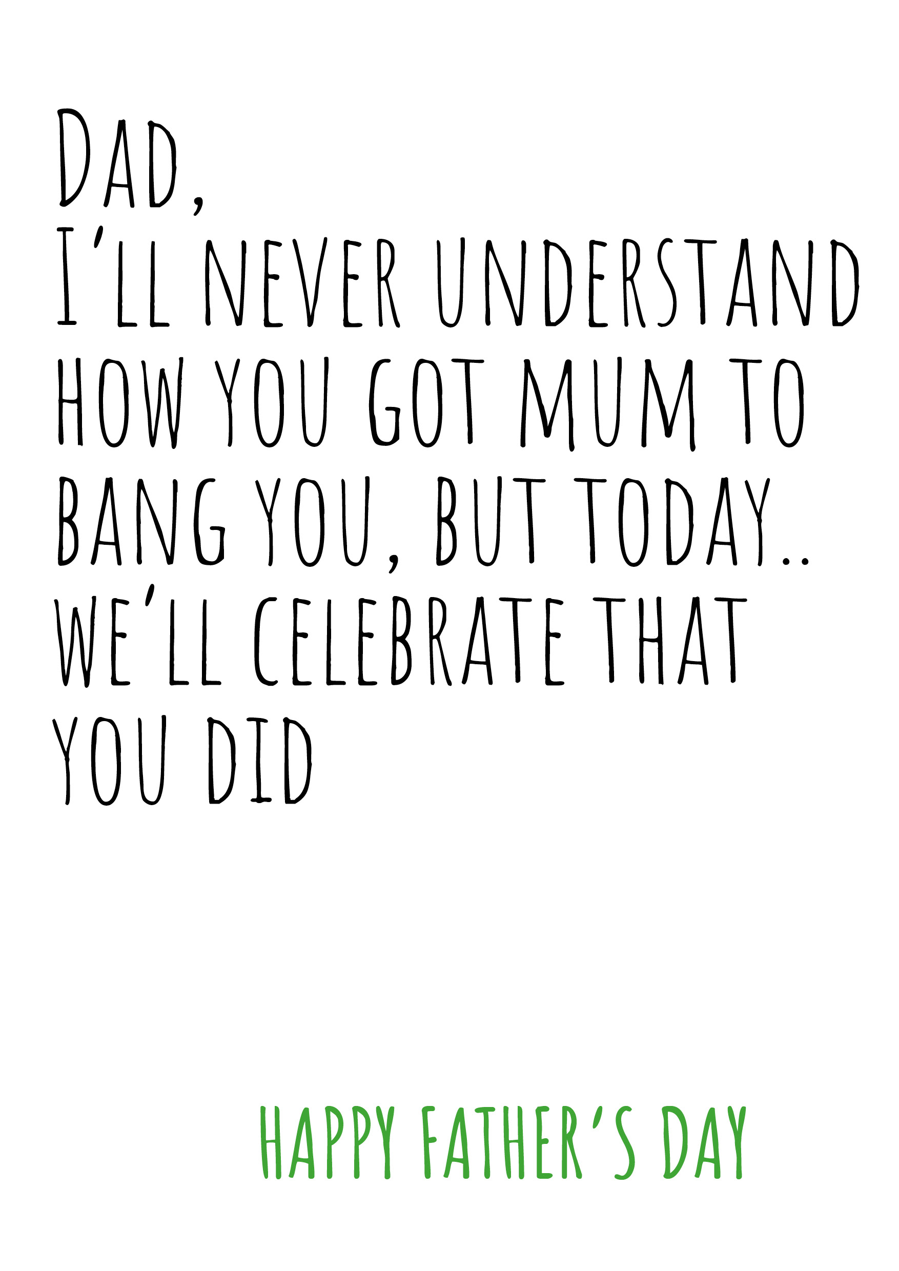 Father's Day How You Got Mum Card