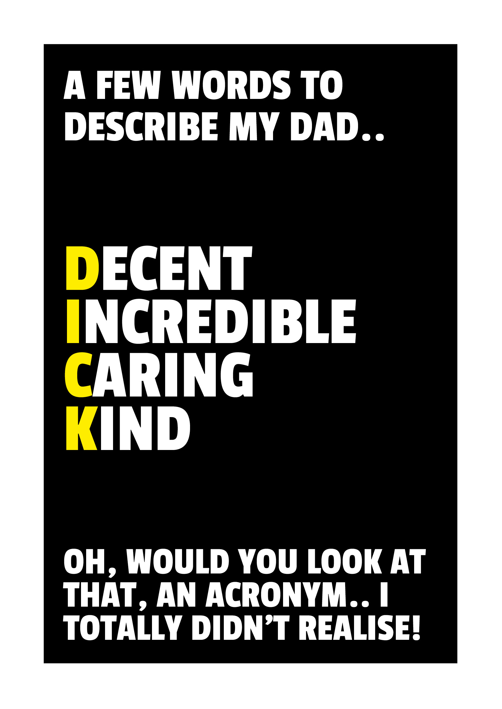 Father's Day Acronym Dick Card