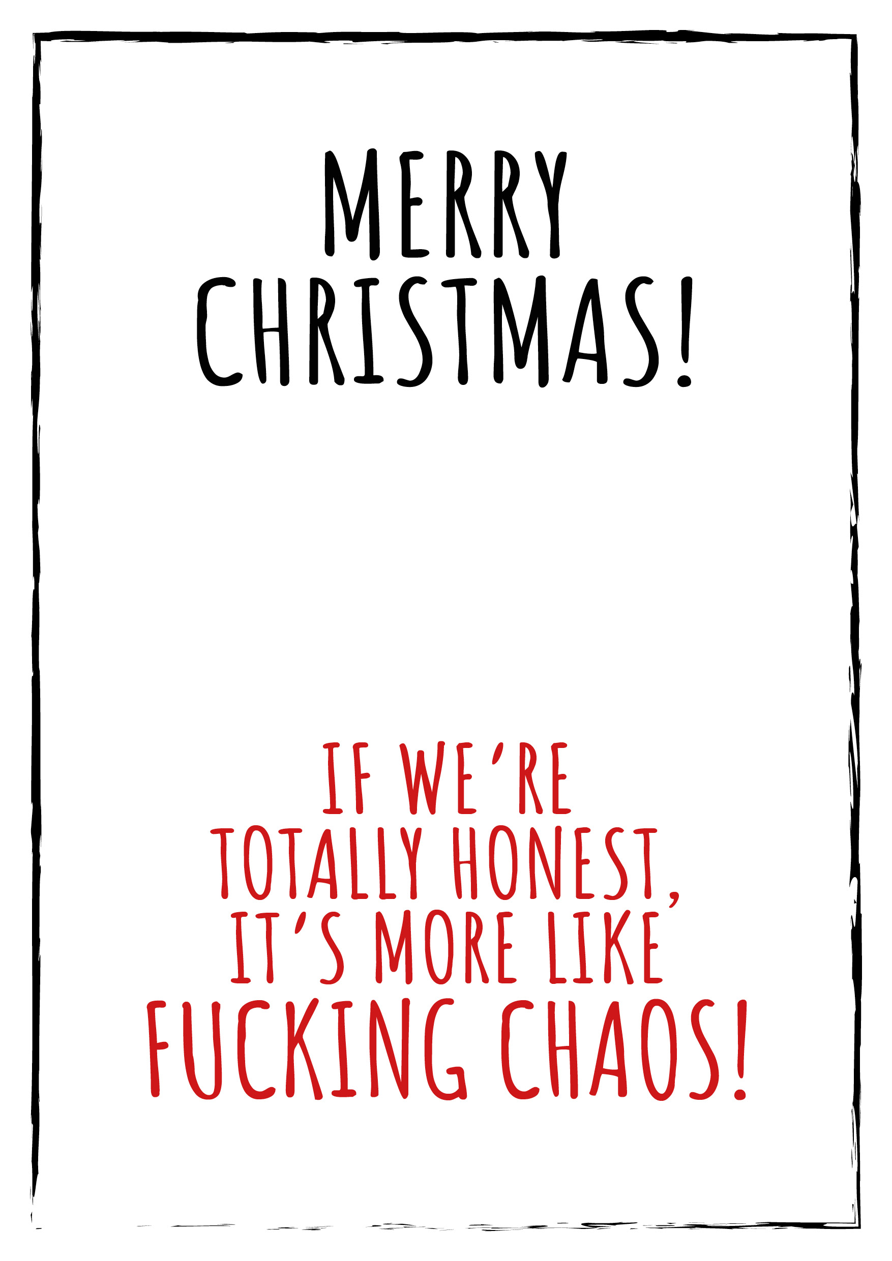 Fucking Chaos Personalised Christmas Card