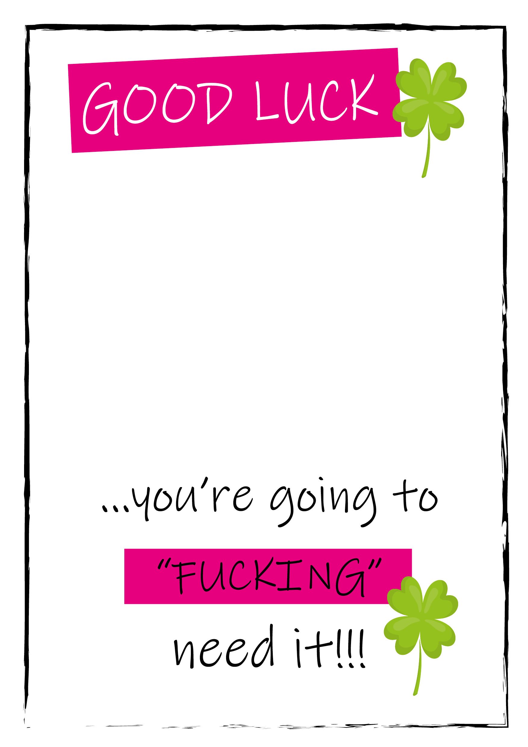 Good Luck You're Going To Fucking Need It Personalised Card - Pink