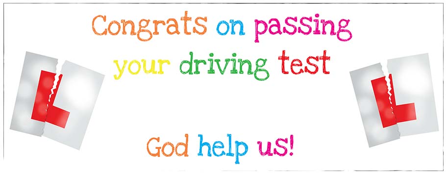 God Help Us Personalised Driving Test Banners