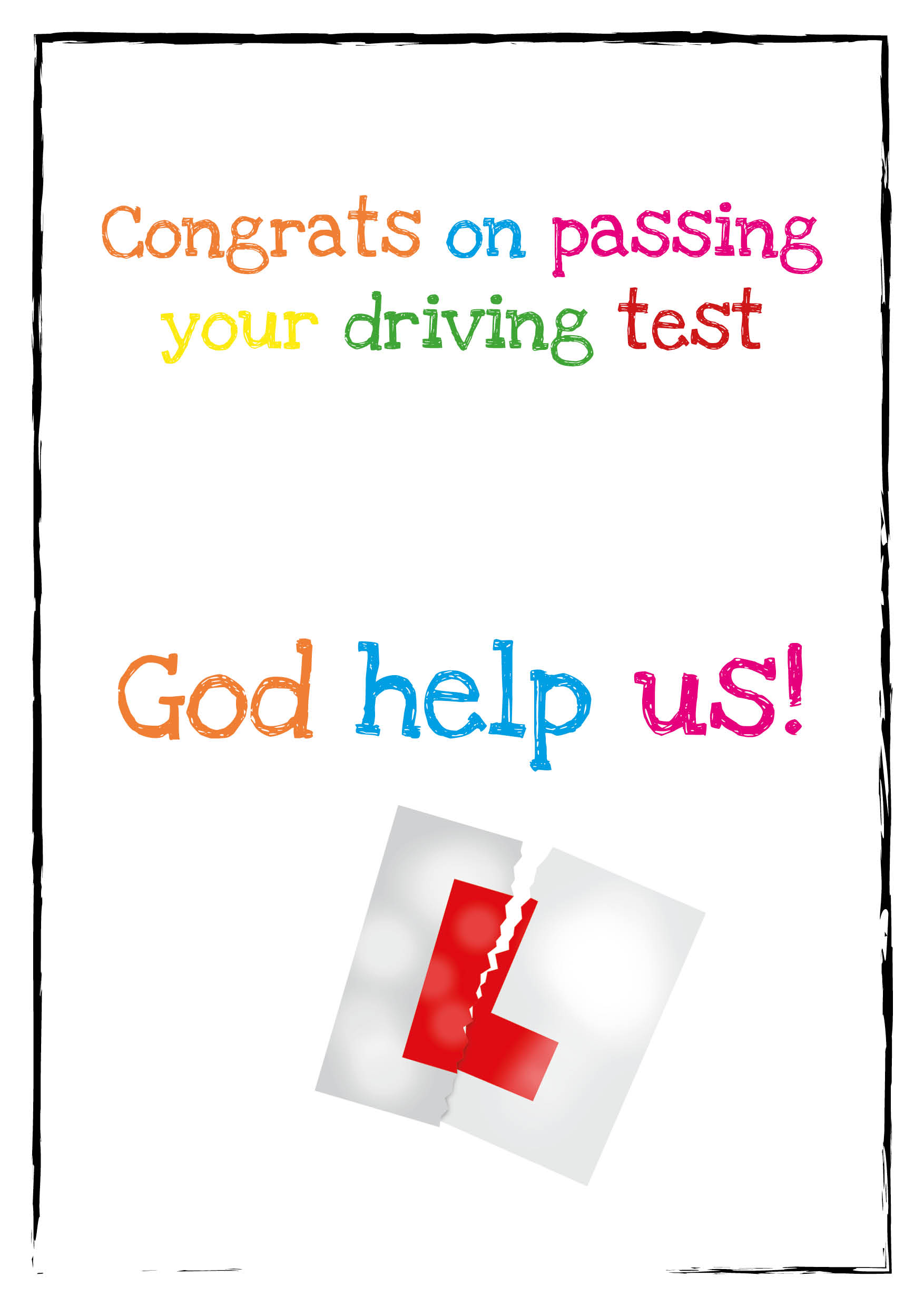 God Help Us Personalised Driving Test Card