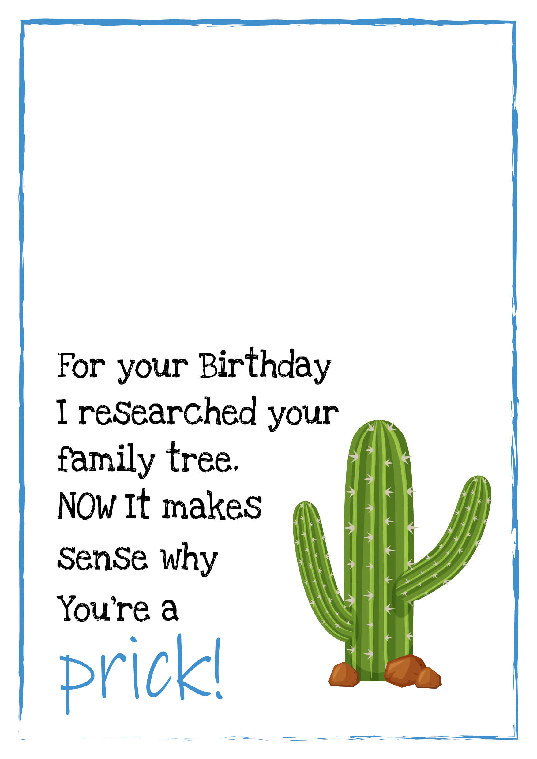 You're A Prick Personalised Birthday Card