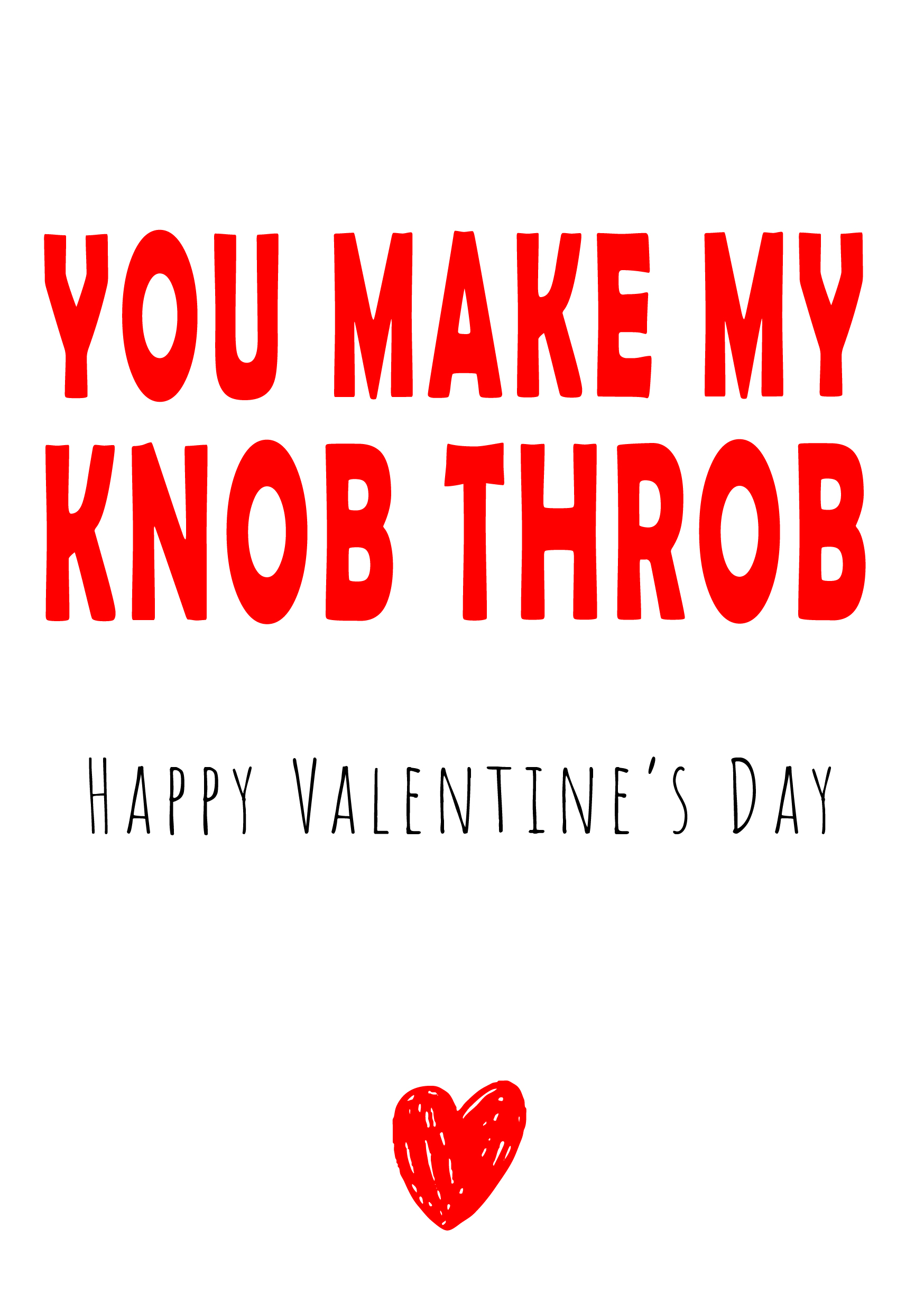 Knob Throb Valentine's Card