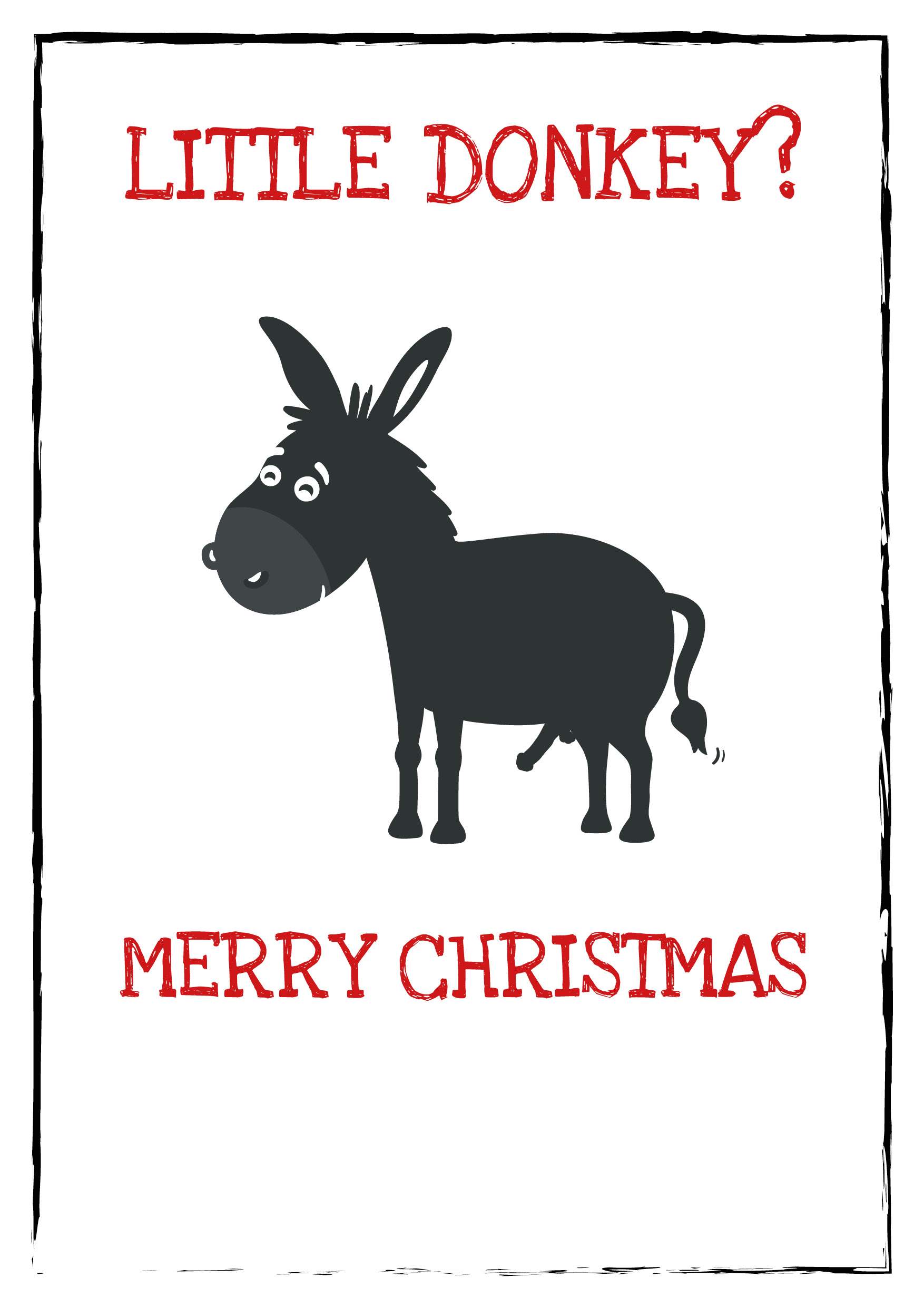 Little Donkey Personalised Christmas Card