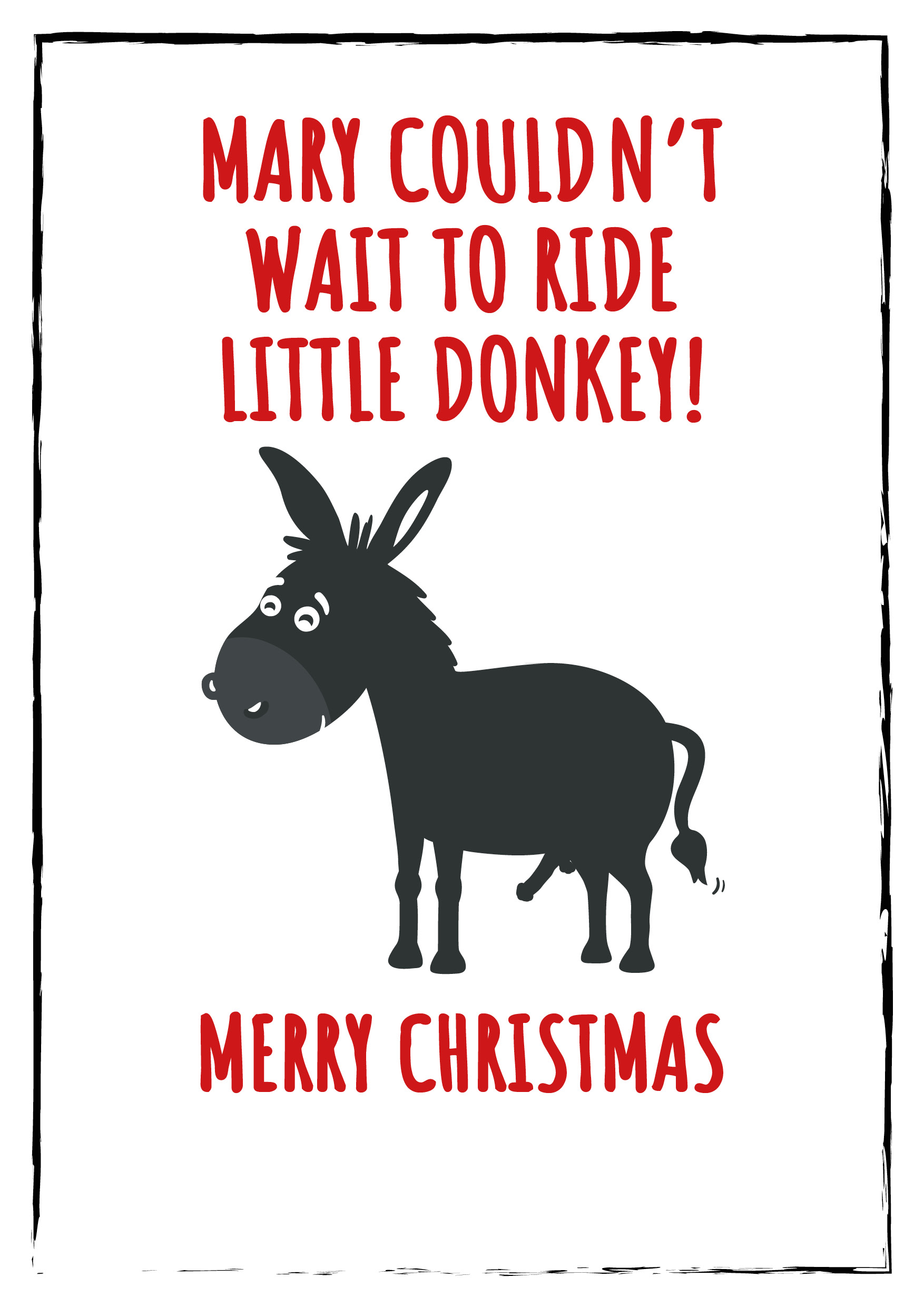 Mary Couldn't Wait to Ride Little Donkey Personalised Christmas Card