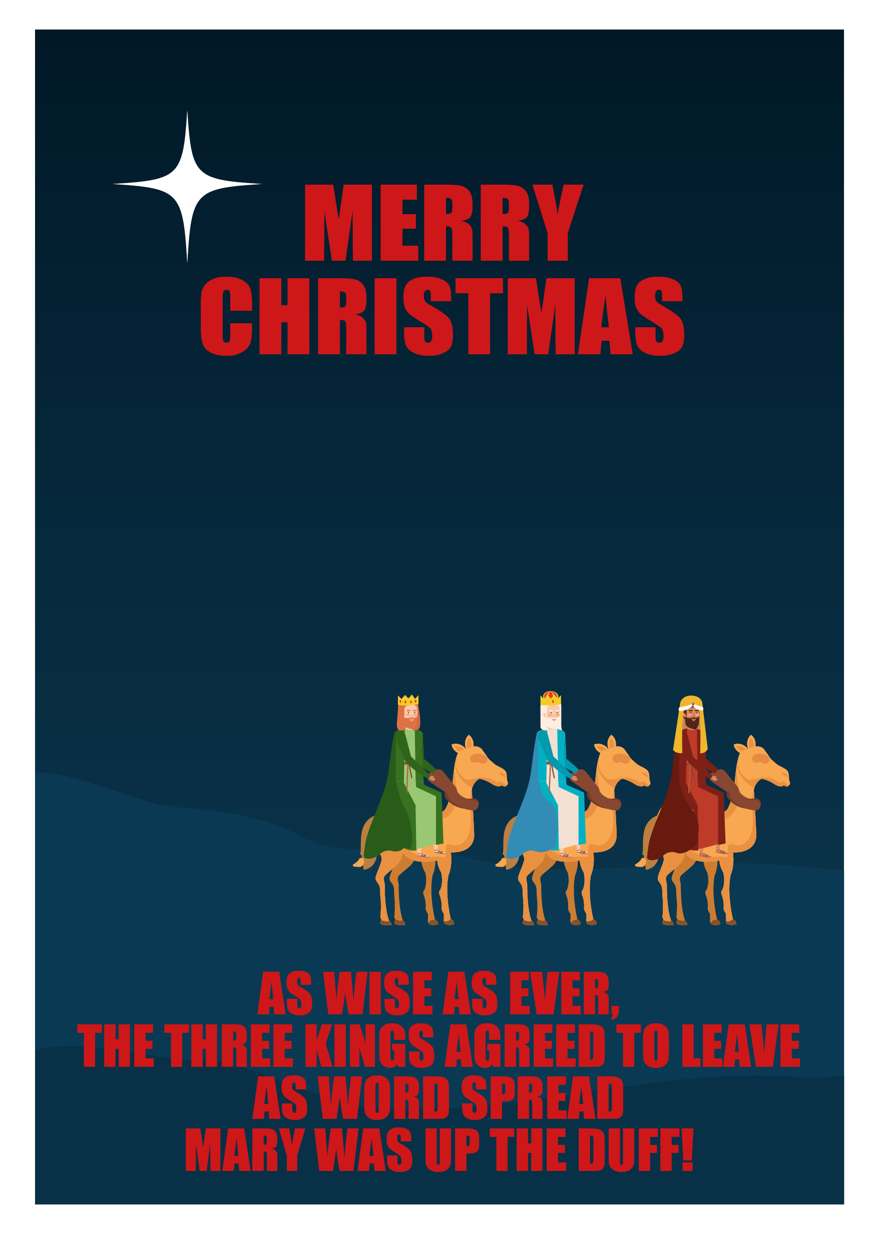 Mary Up The Duff Personalised Christmas Card