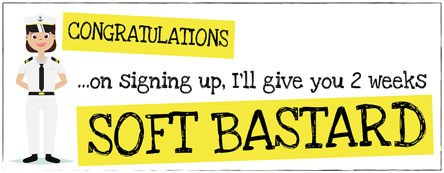 Soft Bastard Signing Up Navy Personalised Banners (Woman)