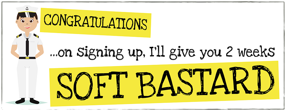 Soft Bastard Signing Up Navy Personalised Banners (Man)