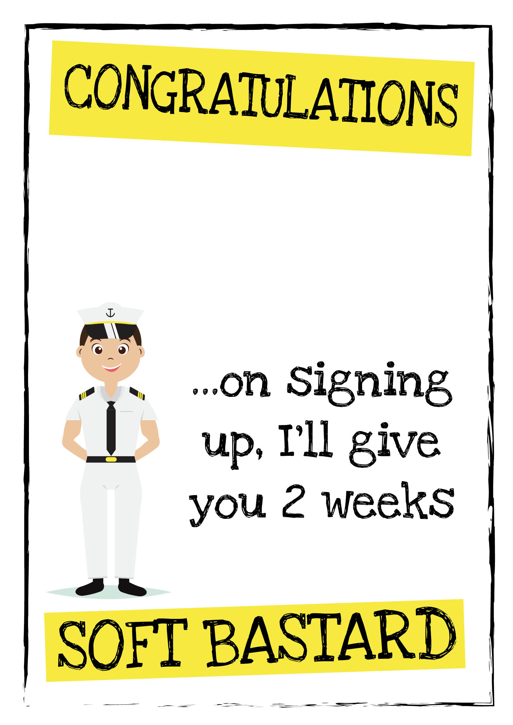 Soft Bastard Signing Up Navy Personalised Card (Man)