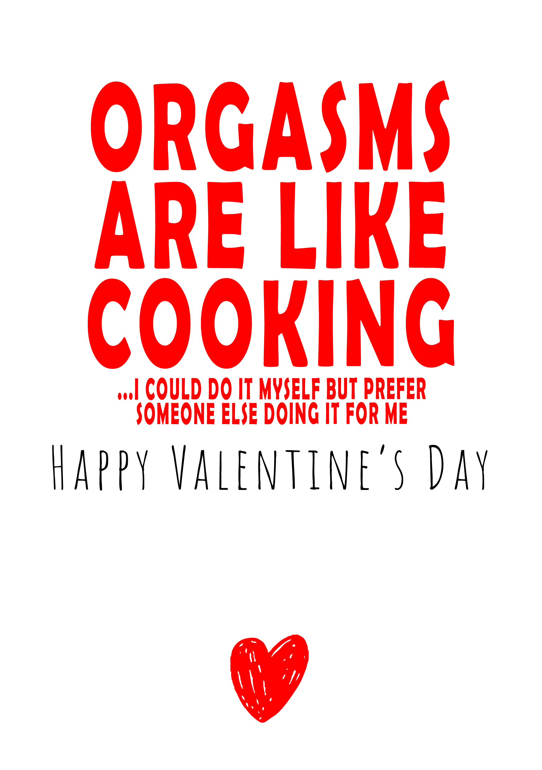 Orgasms Like Cooking Valentine's Card