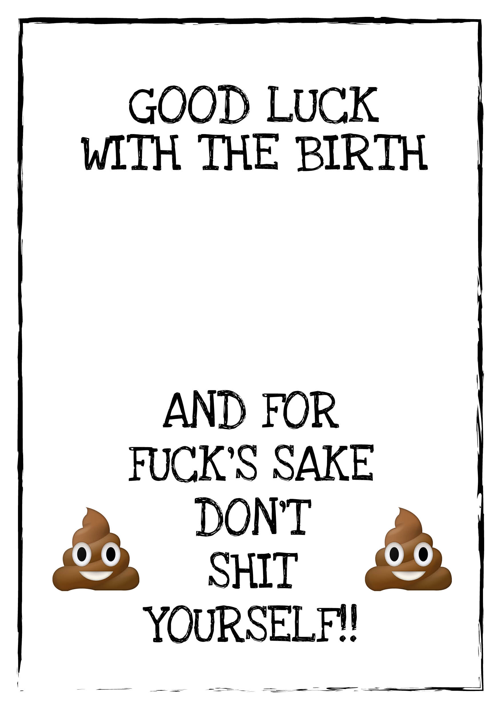 Don't Shit Yourself Personalised Baby Shower Maternity Leave Card