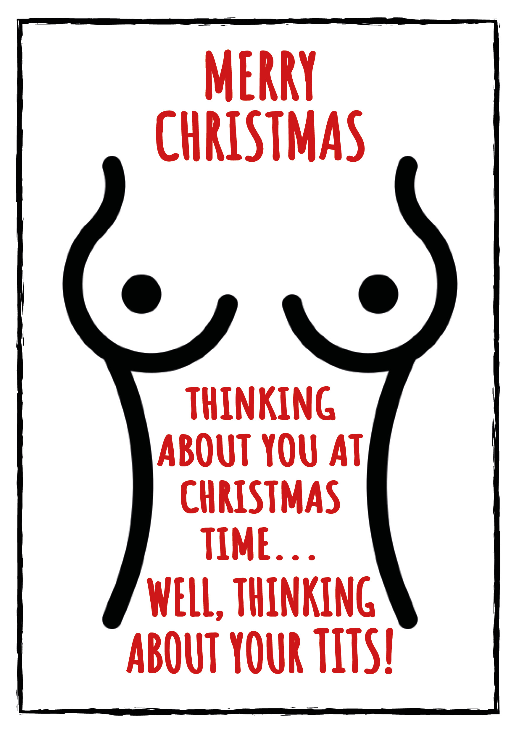 Thinking About Your Tits Personalised Christmas Card