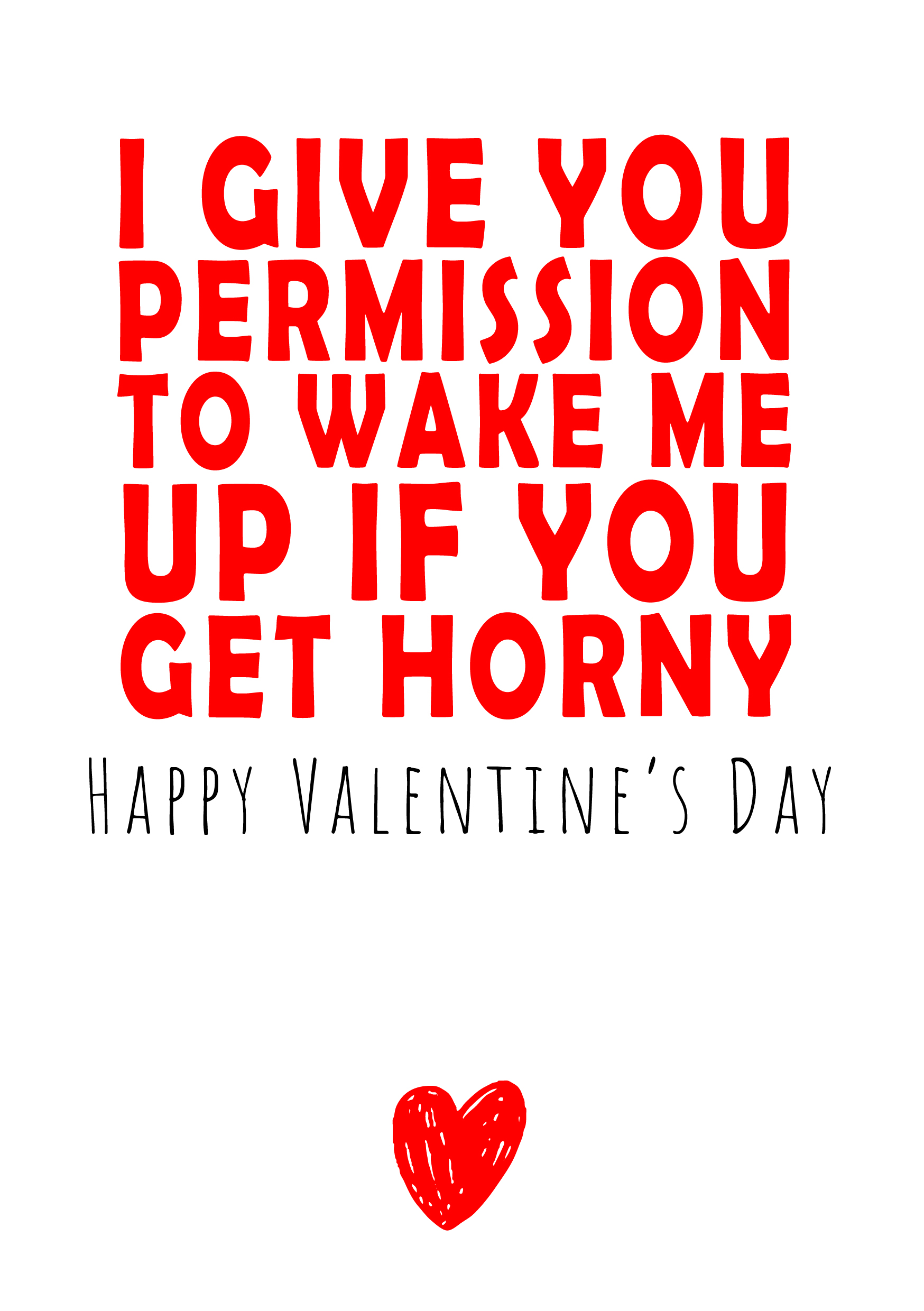 Wake Me If Horny Valentine's Card