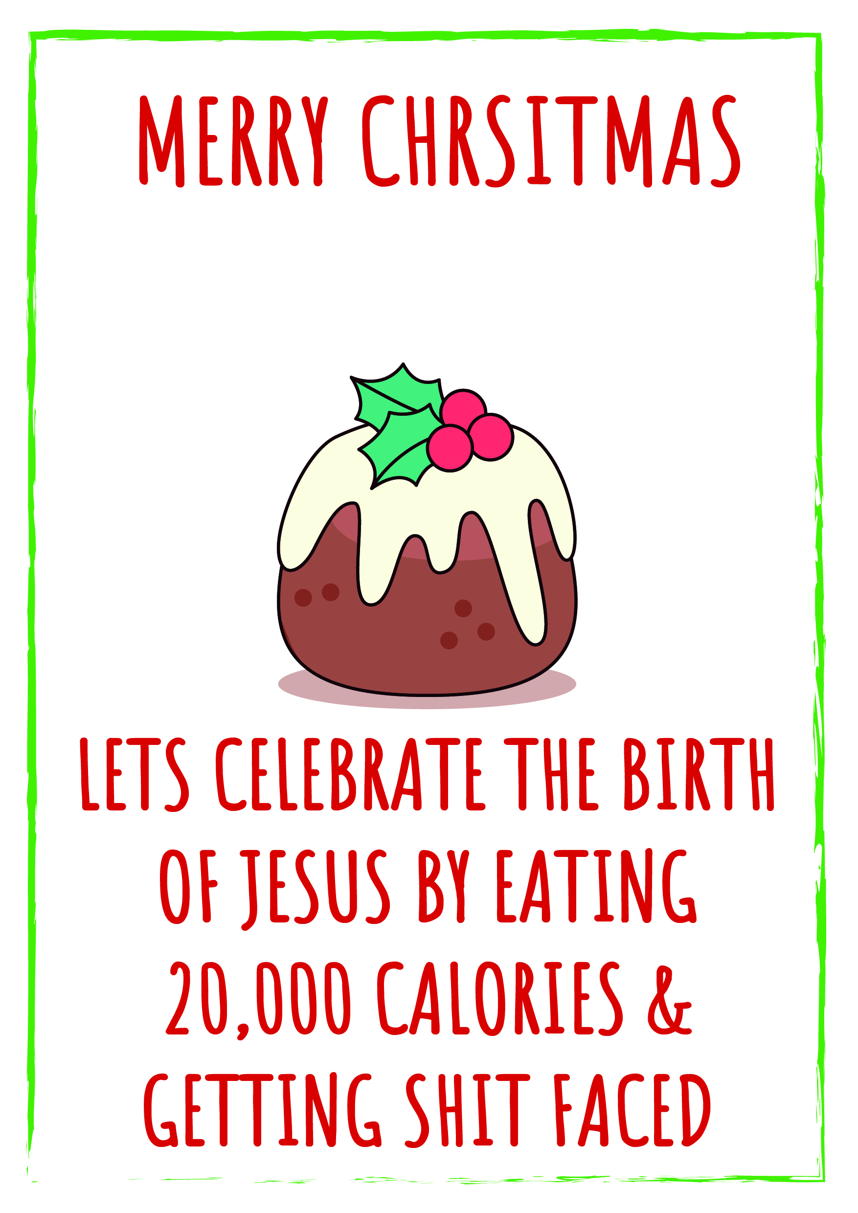 Christmas Calories Personalised Christmas Card