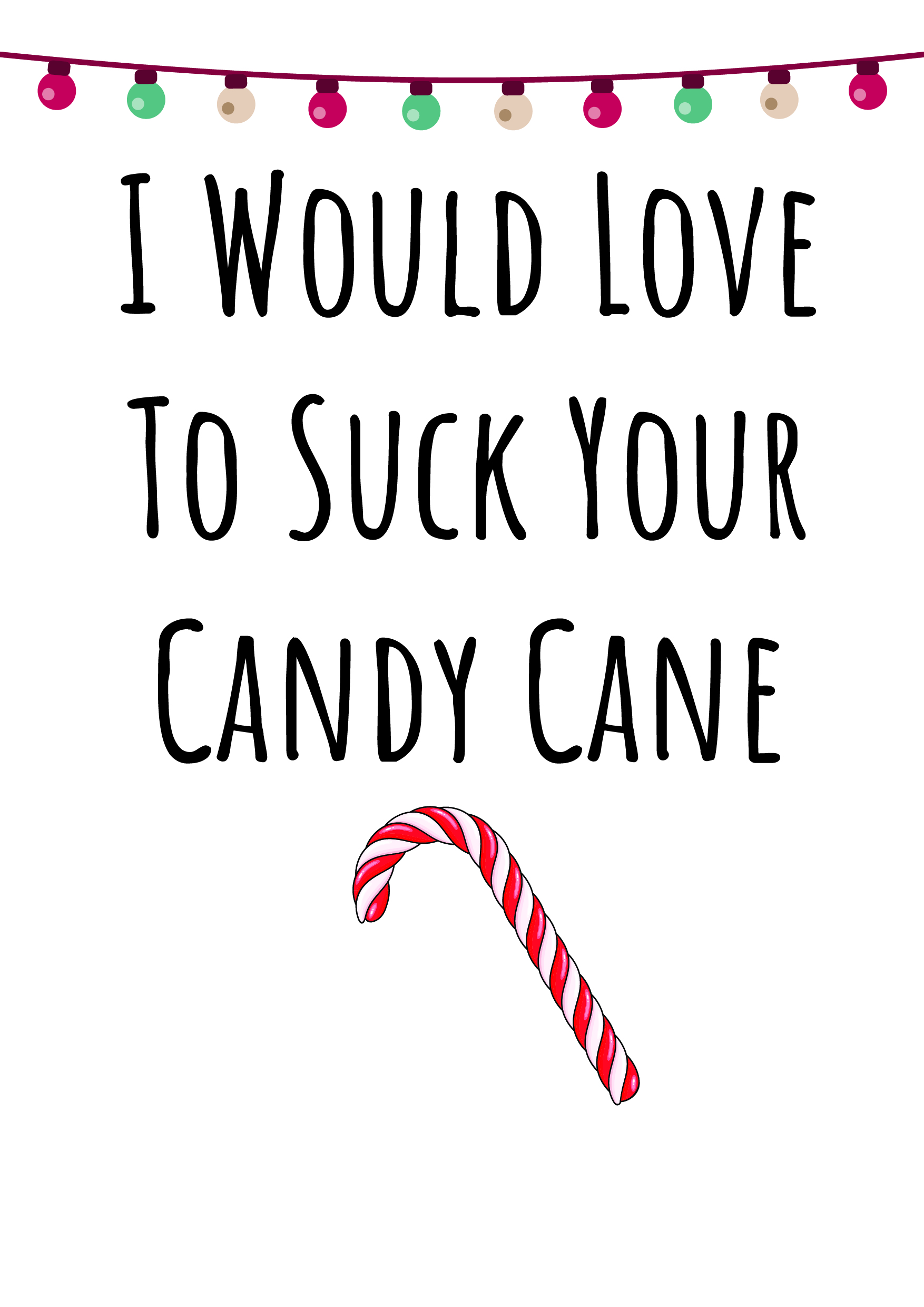 Love To Suck Your Candy Cane Personalised Christmas Card